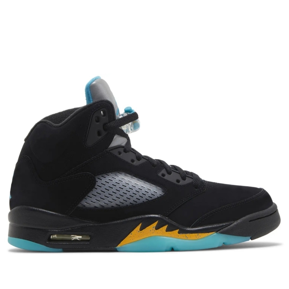 Air Jordan 5 Black and Teal Sneakers Size 18